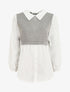 Pull à chemise en trompe l&