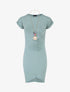 Robe froncée unie manches courtes - Vert d&