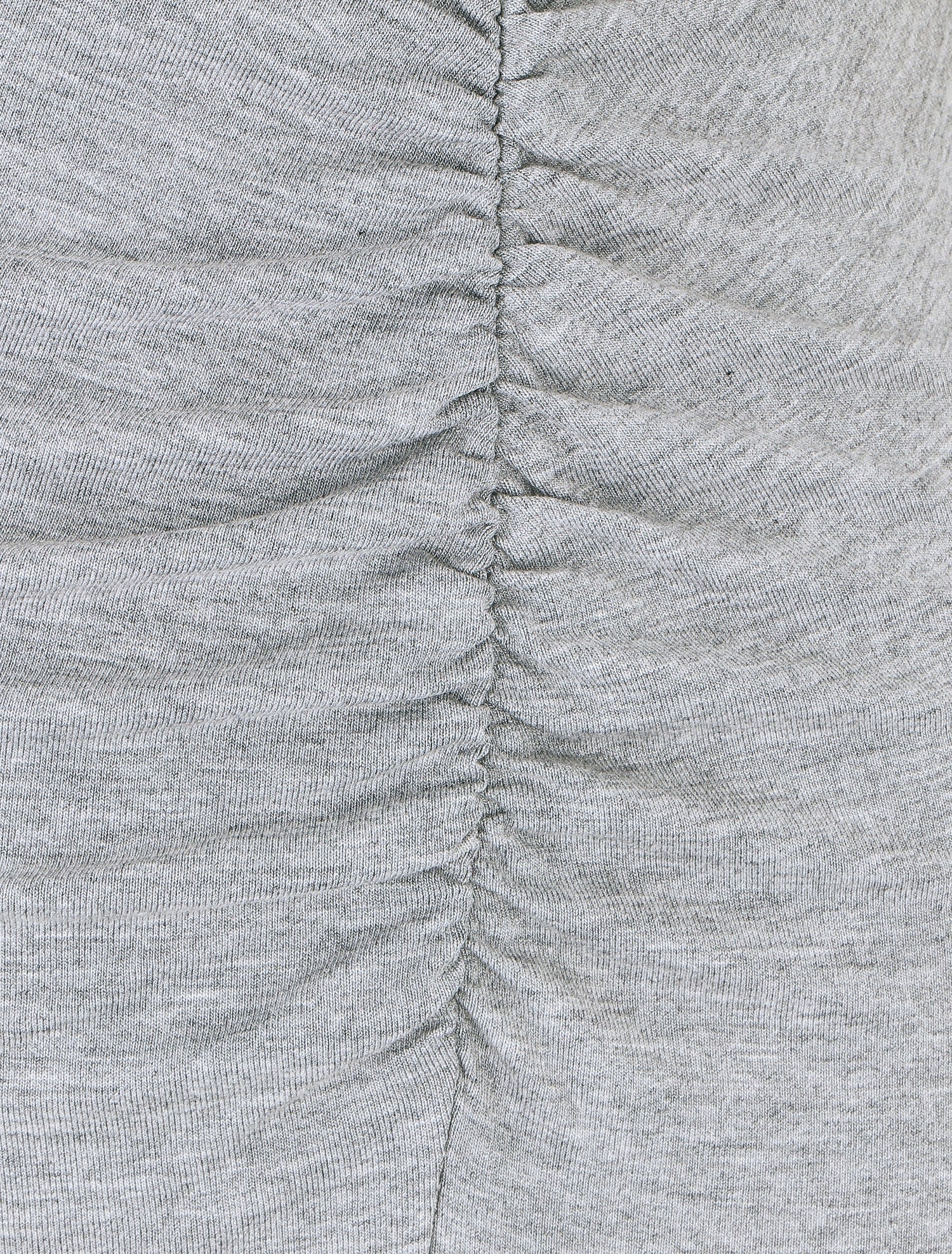 Robe froncée unie manches courtes - Gris chiné - 3