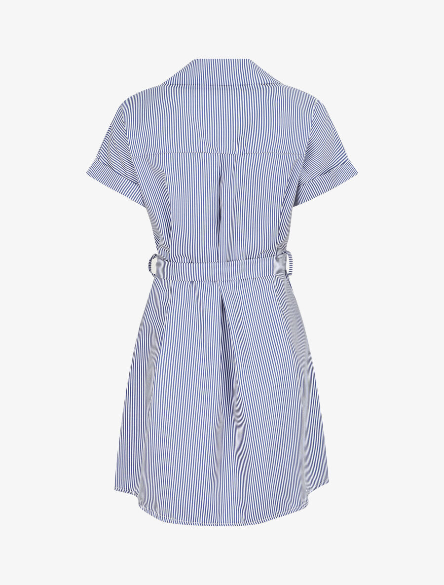 Robe chemise rayée manches courtes - Bleu - 2