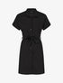 Robe chemise courte unie manches courtes - Noir - 1