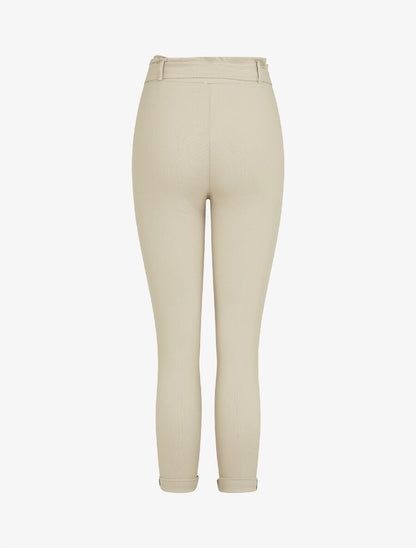 Pantalon paper bag slim taille haute - Beige - 2