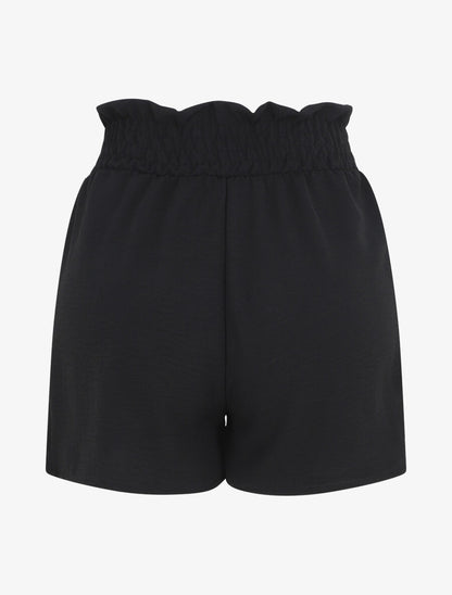 Mini short à taille élastiquée - Noir - 2