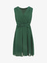 Robe fluide sans manches évasée - Vert foncé - 1