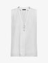 Top sans manches en voile avec bijou - Blanc - 5