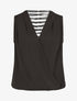 Top sans manches col cache-coeur dos en crochet - Noir - 1