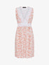 Robe mi-longue sans manches motif feuilles - Rose pêche - 1