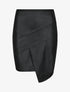 Jupe courte asymétrique en simili - Noir - 1