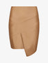 Jupe courte asymétrique en simili - Camel - 5
