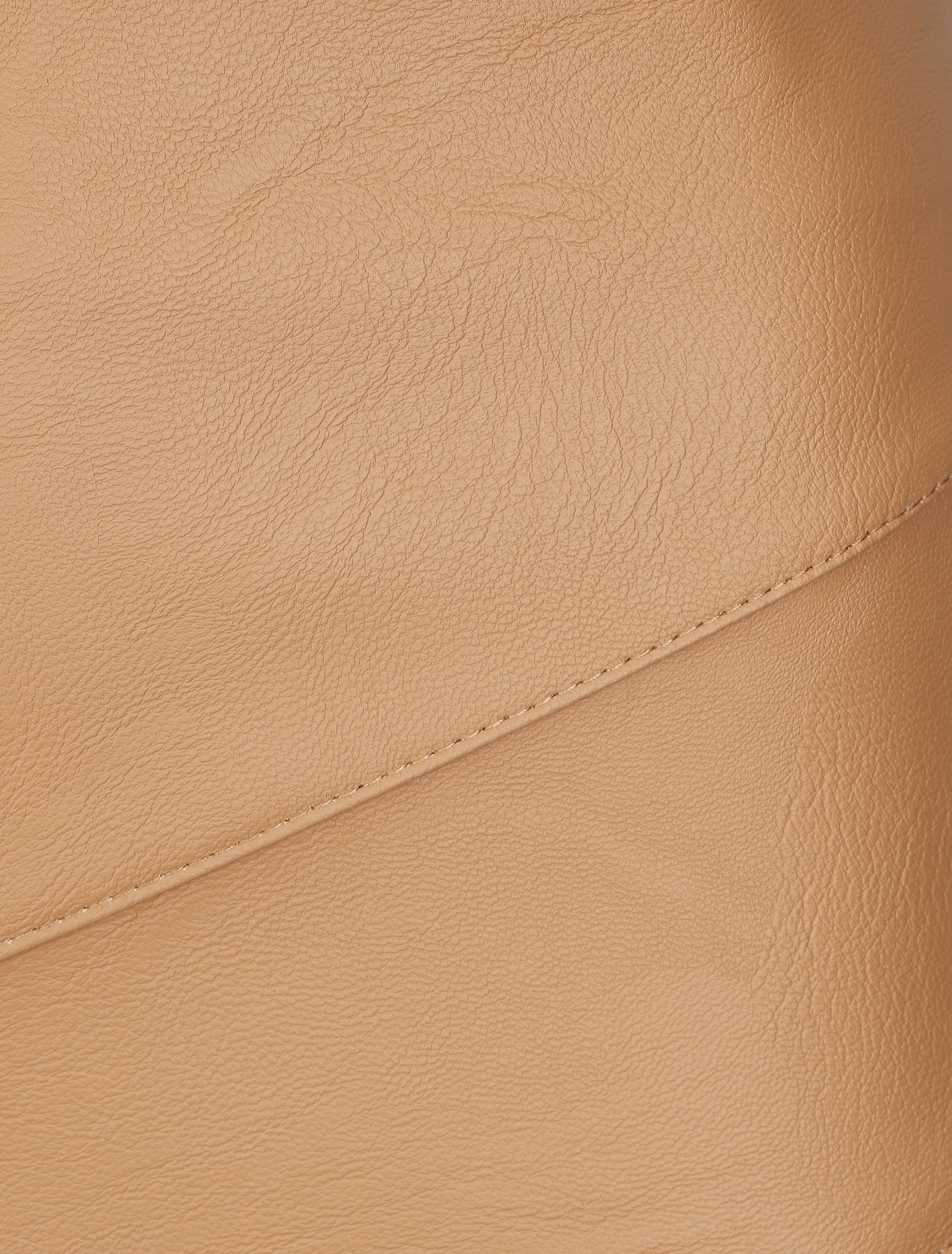 Jupe courte asymétrique en simili - Camel - 3