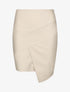 Jupe courte asymétrique en simili - Beige - 1
