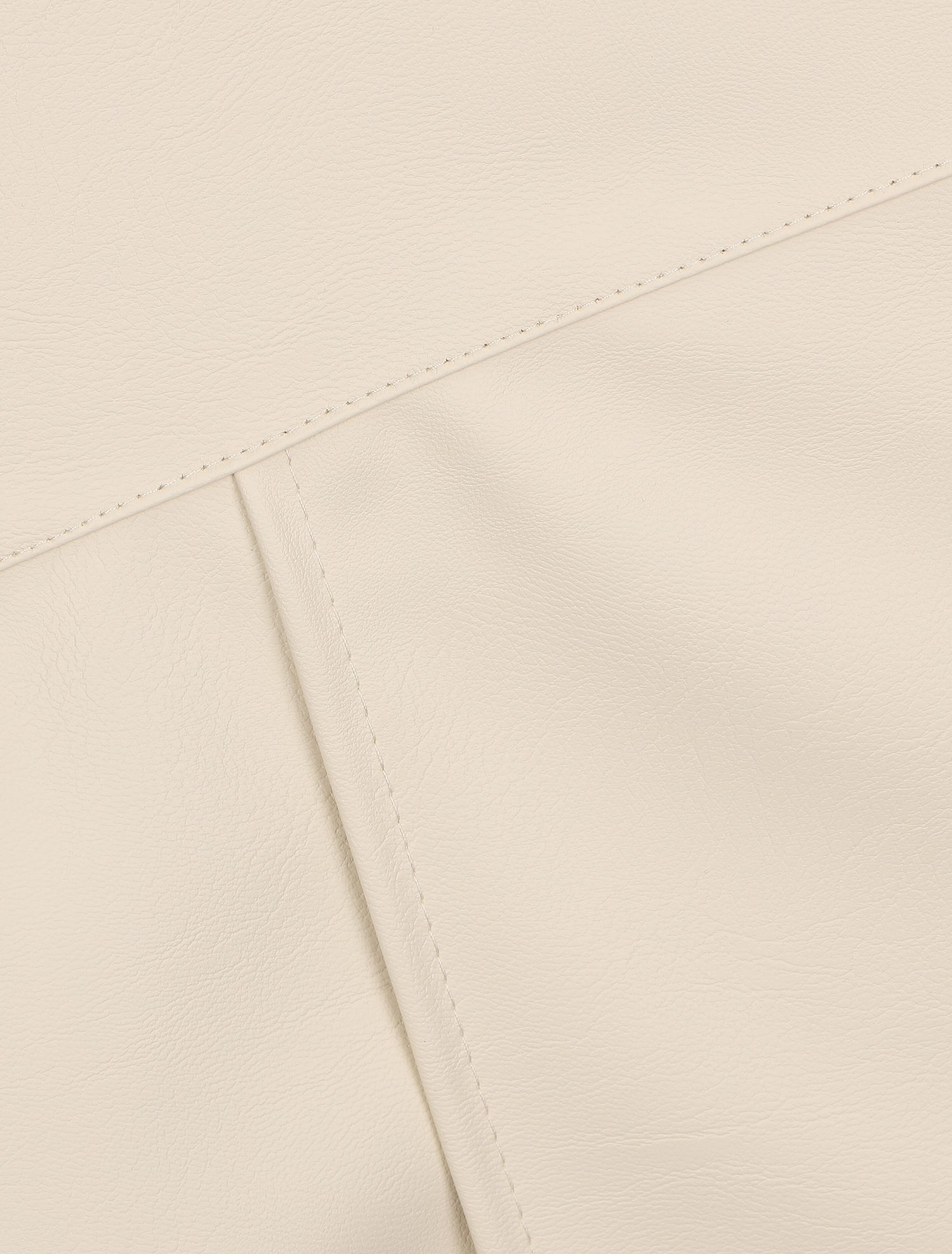 Jupe courte asymétrique en simili - Beige - 3
