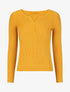 Pull côtelé manches longues - Moutarde - 1