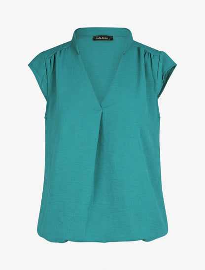Top uni sans manches - Bleu canard - 1