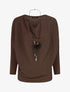 Pull droit col bénitier - Marron - 4