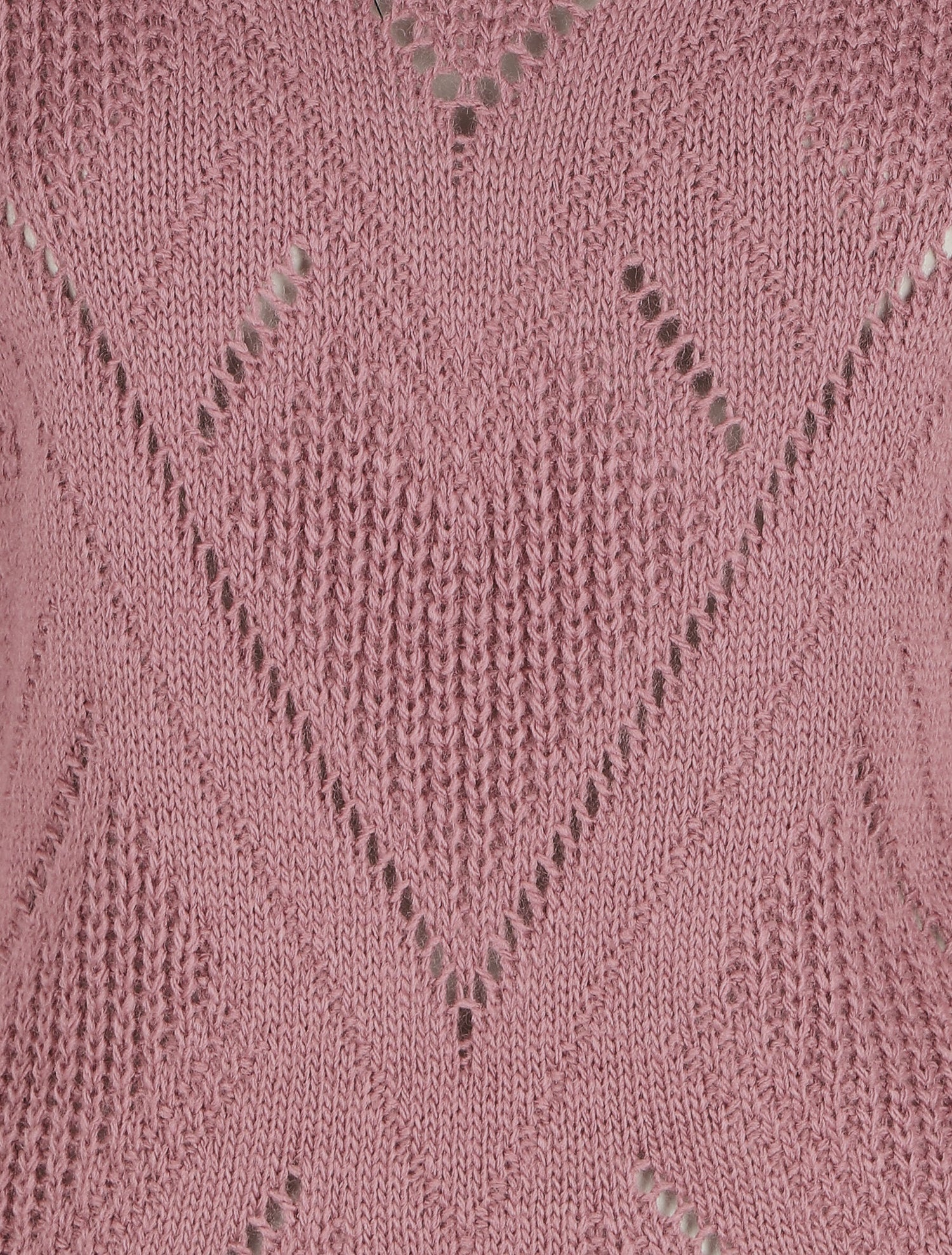 Pull droit col V uni - Vieux rose - 3