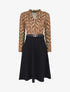 Robe bicolore imprimé abstrait - Camel - 1