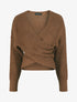 Pull croisé manches longues - Marron - 6