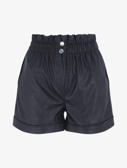 Short paper bag en simili - Noir - 6