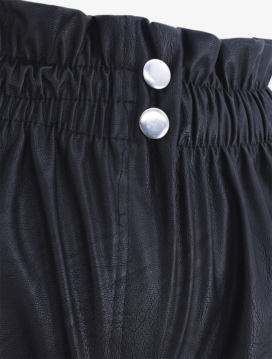 Short paper bag en simili Noir Inspee - Main Image