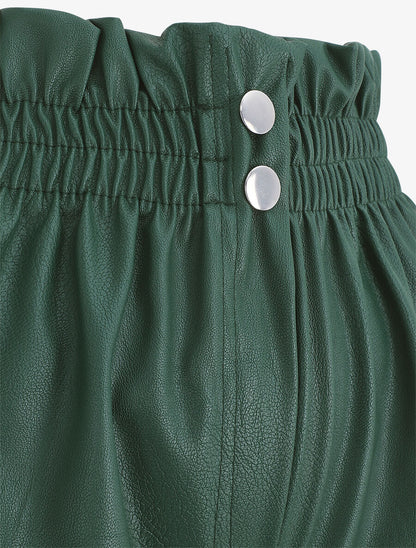 Short paper bag en simili - Vert sapin - 3
