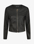 Veste droite zippée en simili - Noir - 1