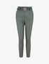 Pantalon uni en simili - Kaki - 1