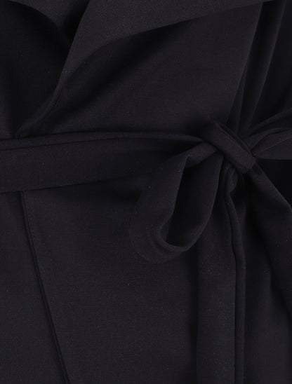 Veste longue ceinturée - Noir - 3