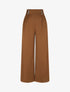 Pantalon ample taille haute à boutons - Camel - 4