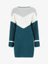 Robe pull ample morif V - Bleu canard - 6
