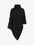 Poncho uni col roulé - Noir - 4