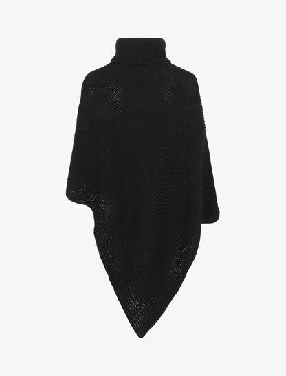 Poncho uni col roulé - Noir - 2