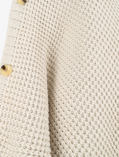 Poncho uni col roulé - Beige - 3