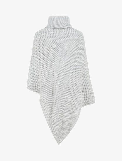 Poncho uni col roulé - Gris - 2