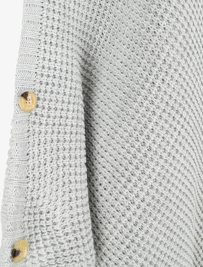 Poncho uni col roulé - Gris - 3