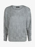 Pull droit col bateau en maille style damier - Gris - 6