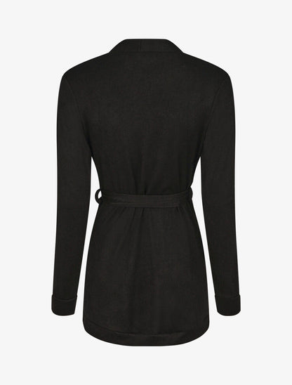 Gilet mi-long coupe droite - Noir - 2