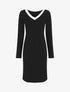 Robe droite mi-longue col V - Noir - 1