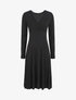 Robe midi évasée manches longues - Noir - 6