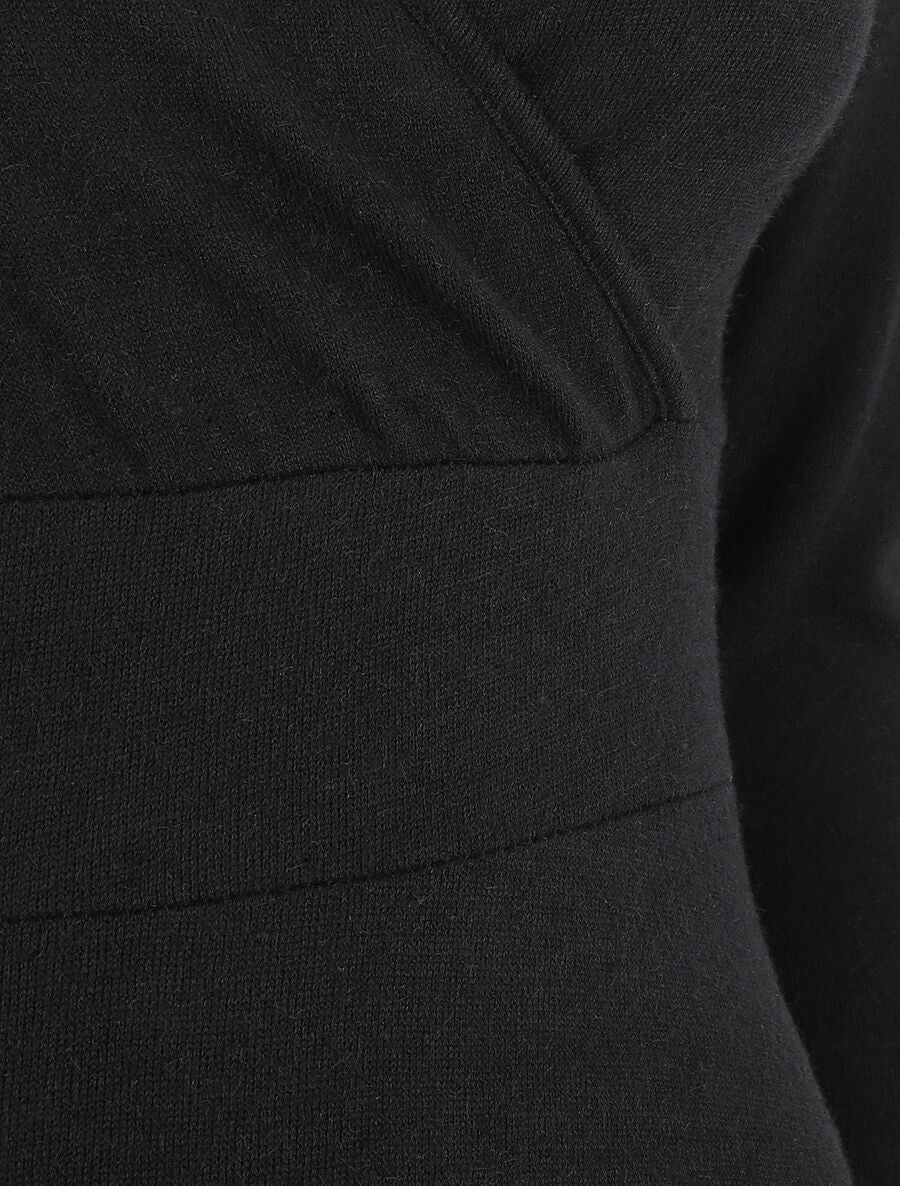 Robe midi évasée manches longues - Noir - 3
