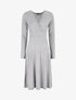 Robe midi évasée manches longues - Gris - 1