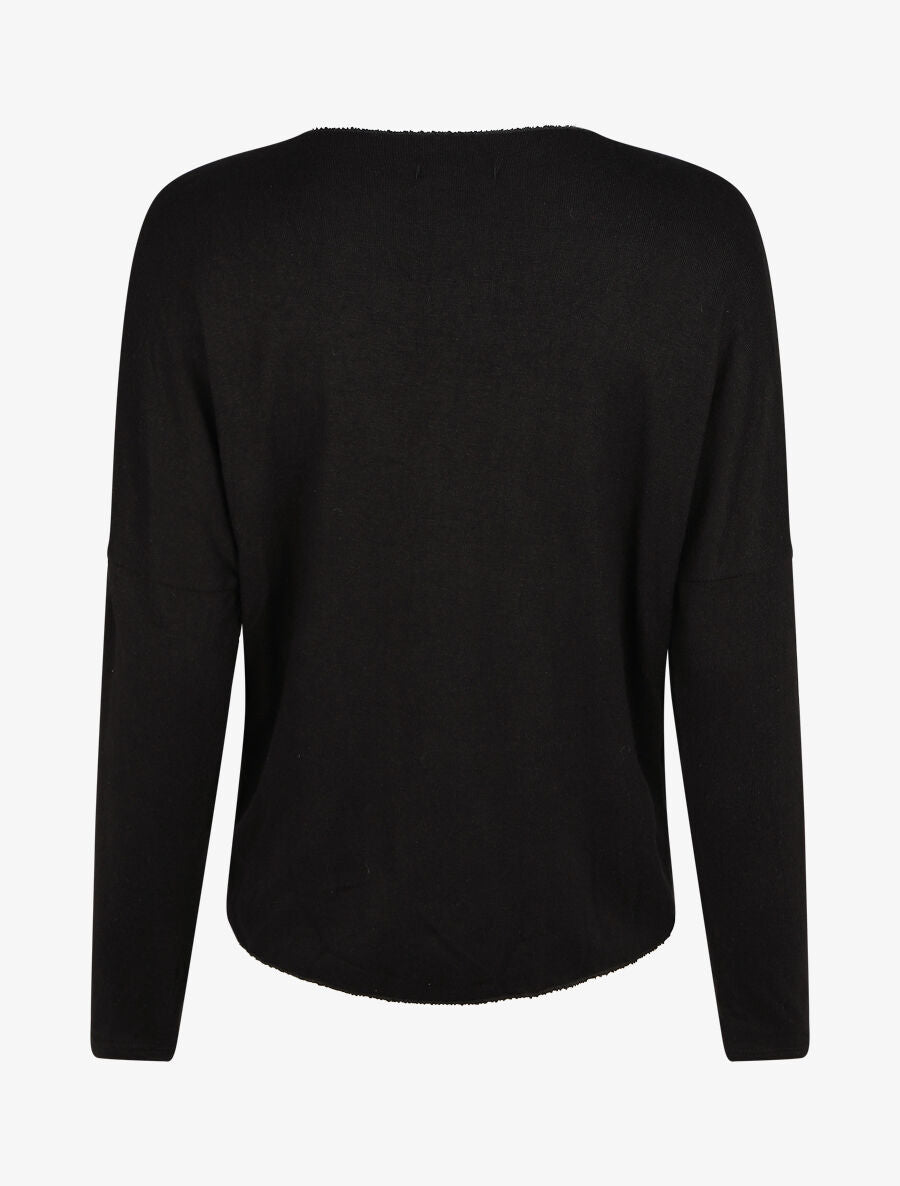 Pull ample motif étoile en sequins - Noir - 2