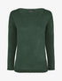 Pull droit uni col bateau - Vert foncé - 1