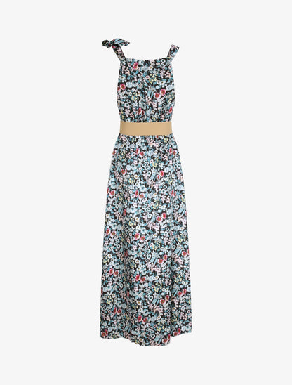 Robe longue à imprimé fleuri - Noir - 2