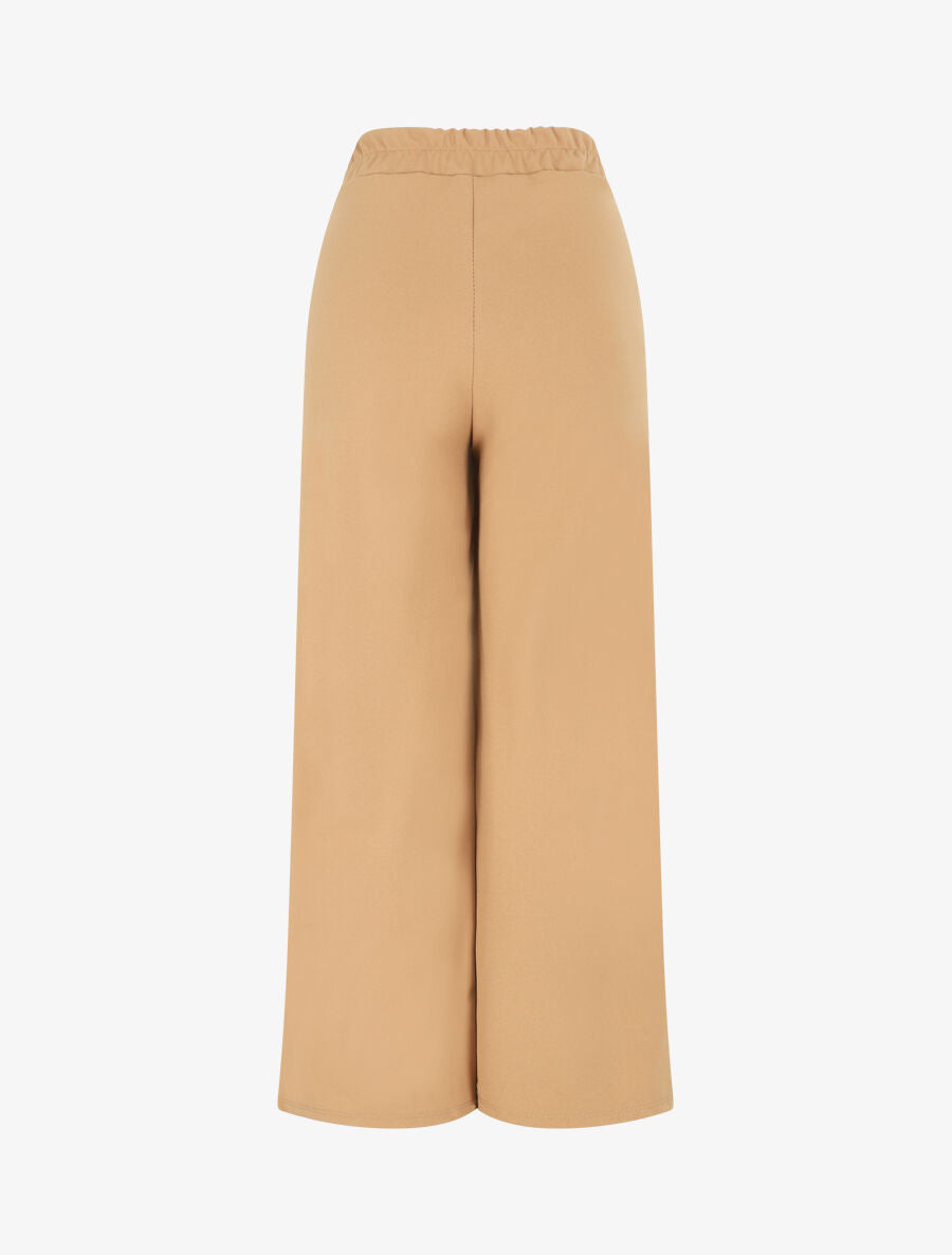 Pantalon uni à taille élastiqué - Camel - 2