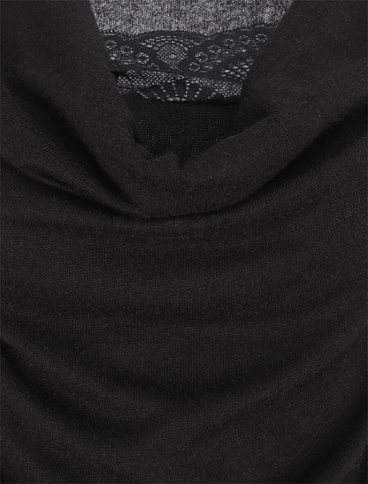 Pull ajusté manche longues col bénitier - Noir - 3