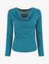 Pull ajusté manche longues col bénitier - Bleu canard - 1