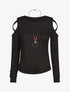 Pull fin droit épaules dénudées - Noir - 4