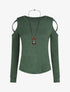 Pull fin droit épaules dénudées - Vert - 4