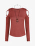 Pull fin droit épaules dénudées - Vieux rose - 1